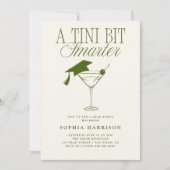 Invitation Un Tini Un Peu Plus Smarter Green Graduation (Devant)