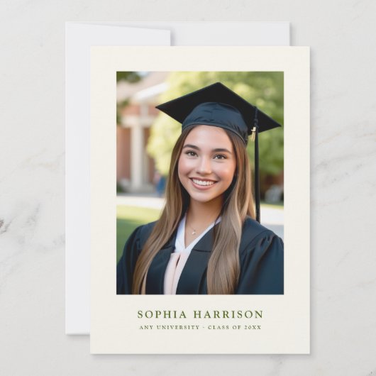 Invitation Un Tini Un Peu Plus Smarter Green Graduation (Dos)