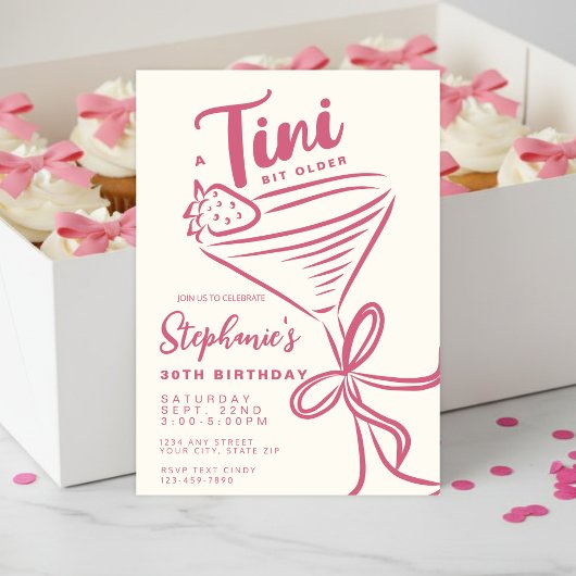 Invitation Un Tini un peu plus vieux 30e anniversaire de Pink