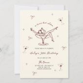Invitation Un Tini Un Peu Plus Vieux Maroon Quirky Main Dessi (Devant)