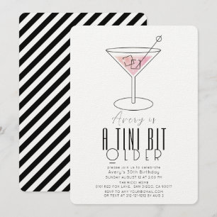 Invitation Un Tini Un peu plus vieux Martini rose moderne Ann