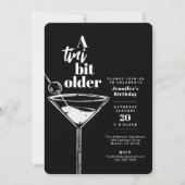 Invitation Un Tini Un Peu Vieux Martini Noir Fête d'Anniversa (Devant)