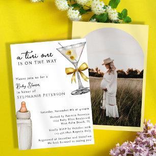 Invitation Un Tini Un Photo Ruban Jaune Martini Baby Shower