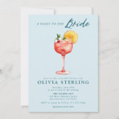 Invitation Un Toast À La Mariée Bleue Douche Nuptiale Invitat (Devant)