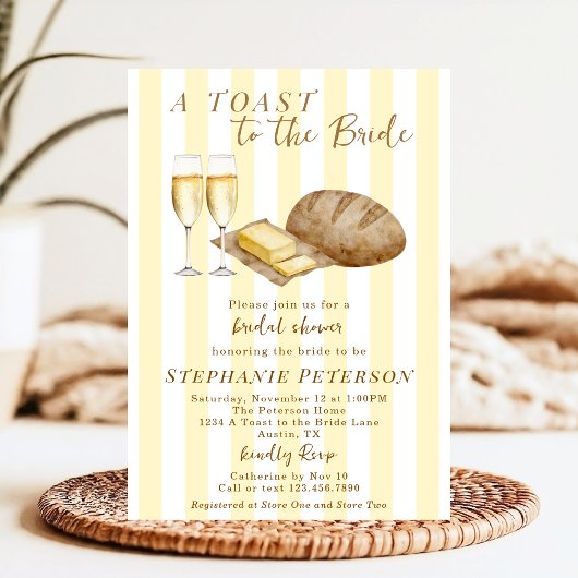 Invitation Un Toast À La Mariée Pain & Beurre Fête des mariée