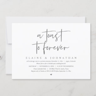 Invitation Un toast à l'éternité, Mariage Elopement Brunch Pa