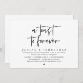 Invitation Un toast à l'éternité, Mariage Elopement Brunch Pa (Devant / Derrière)