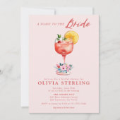 Invitation Un Toast À L'Invitation De La Femme Rose Douche Nu (Devant)