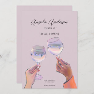 Invitation Un toast en verre à l'anniversaire