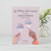 Invitation Un toast en verre à l'anniversaire du Mariage (Debout devant)