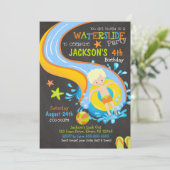 Invitation Un toboggan Anniversaire / Pool Party / Garçon (Debout devant)