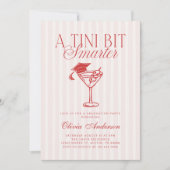 Invitation Un tout petit peu plus intelligent rayures rose ro (Devant)