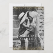 Invitation Un très brillant joyeux Noël paillettes or Photo  (Devant)