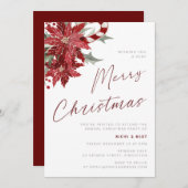 Invitation Un très joyeux Noël Flower Candy Cain (Devant / Derrière)