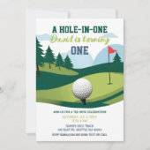 Invitation Un trou dans un Tee-Rific Golf Anniversaire (Devant)
