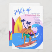 Invitation Un type de surf (Devant / Derrière)