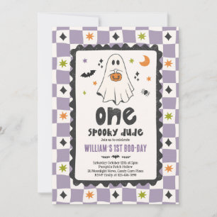 Invitation Un type effrayant Halloween garçon fantôme 1er ann