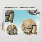 Invitation Un vaisseau spatial qui traverse une planète (Devant / Derrière)