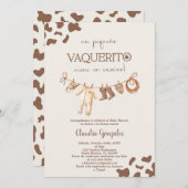 Invitation un vaquerito viene en camino Baby shower (Devant / Derrière)