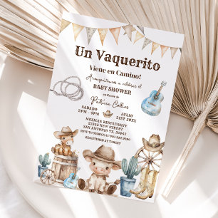 Invitation Un Vaquerito Viene en Camino Baby shower espagnol