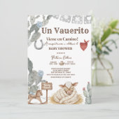 Invitation un vaquerito viene en camino rodeo baby shower (Debout devant)