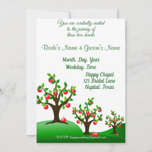 Invitation Un verger de pommes (Devant)