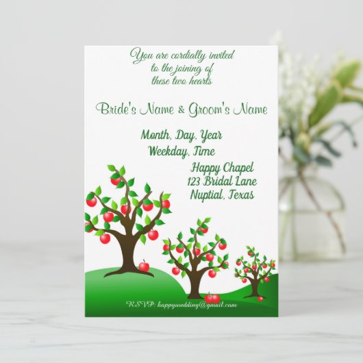 Invitation Un verger de pommes (Debout devant)