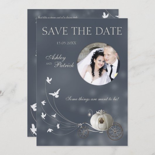 Invitation Un véritable conte de fées ajoutent votre mariage (Devant / Derrière)