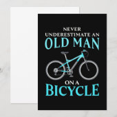 Invitation Un vieil homme à bicyclette (Devant / Derrière)