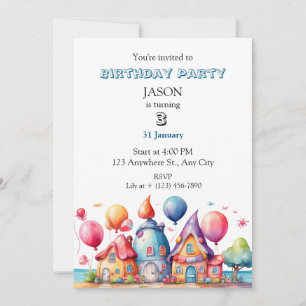 Invitation Un village fantaisiste de ballons
