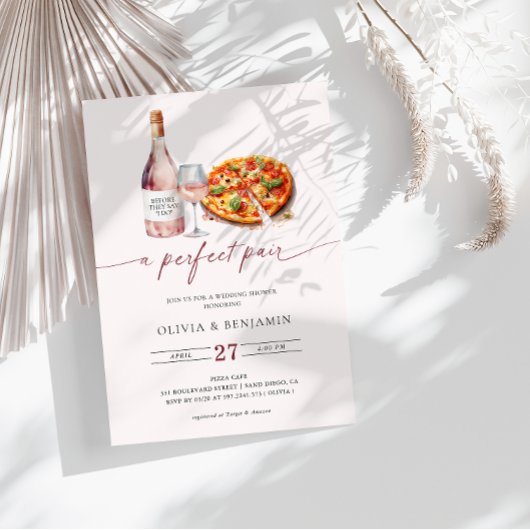 Invitation Un Vin À Paire Parfait | Wedding shower de pizza
