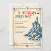 Invitation Un voyage légendaire à 50 Château nautique Anniver (Devant)