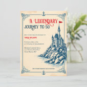 Invitation Un voyage légendaire à 50 Château nautique Anniver (Debout devant)