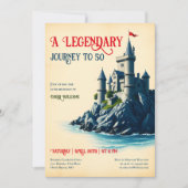 Invitation Un voyage légendaire Château Vintage 50e anniversa (Devant)