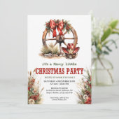 Invitation Un vrai conte de Noël cowboy avec roue de wagon (Debout devant)