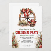 Invitation Un vrai conte de Noël cowboy avec roue de wagon (Devant / Derrière)