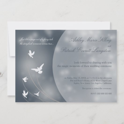 Invitation Un vrai Mariage de conte de fées (Dos)