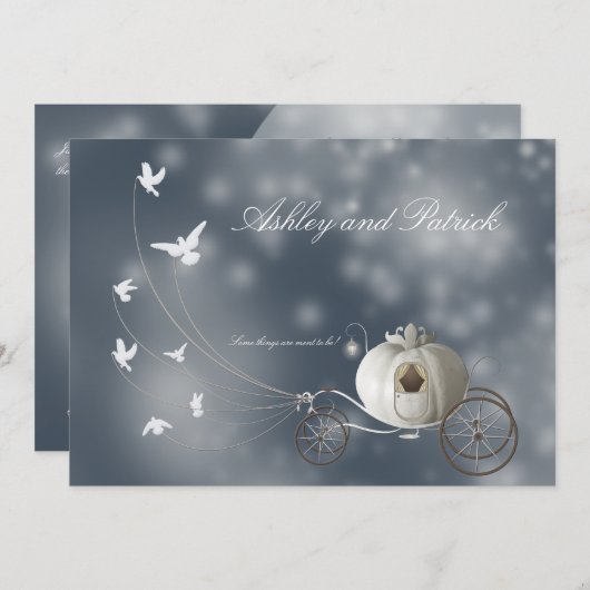 Invitation Un vrai Mariage de conte de fées (Devant / Derrière)