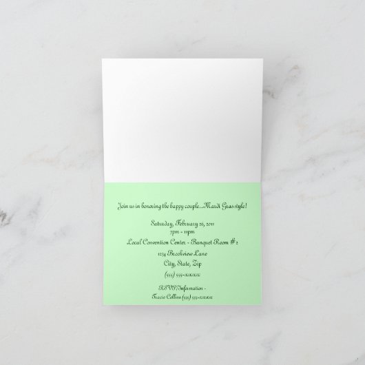 Invitation Un wedding shower de mardi gras (Intérieur)