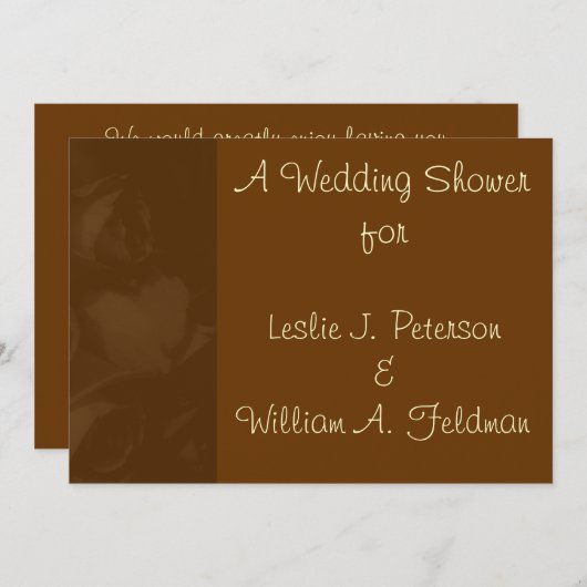 Invitation "Un Wedding shower pour ___" (Devant / Derrière)