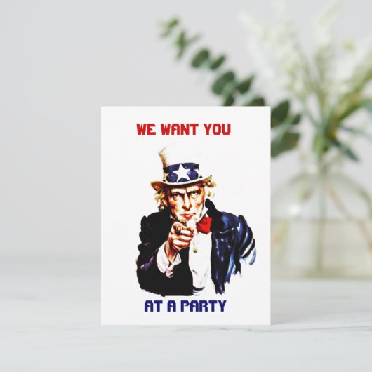 INVITATION UNCLE SAM PERSONNALISER D'INVITATION DES PARTIS DE (Debout devant)