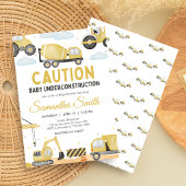Invitation Under Construction Baby Shower