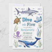 Invitation Under the Sea Animals Birthday Party (Devant)