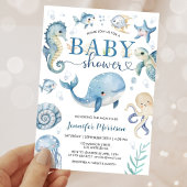 Invitation Under The Sea Baby Shower Boy Blue Ocean