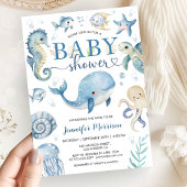 Invitation Under The Sea Baby Shower Boy Blue Ocean