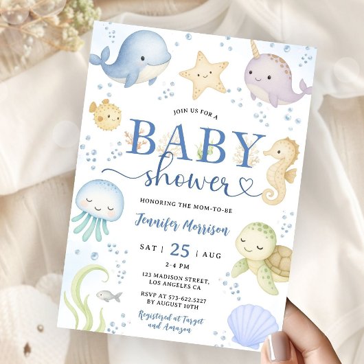 Invitation Under The Sea Baby Shower Boy Ocean