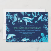 Invitation Under the Sea birthday invitation, ocean boy (Devant)