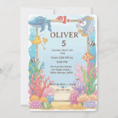 Invitation Under the Sea Birthday Invitation, Oliver 4th  (Devant)