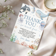 Under the Sea Birthday Thank You Card