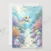Invitation Under the Sea Cute Turtle Boy Baby Shower (Dos)